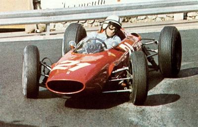 John Surtees at the wheel of the Ferrari 156B at the 1963 Monaco GP